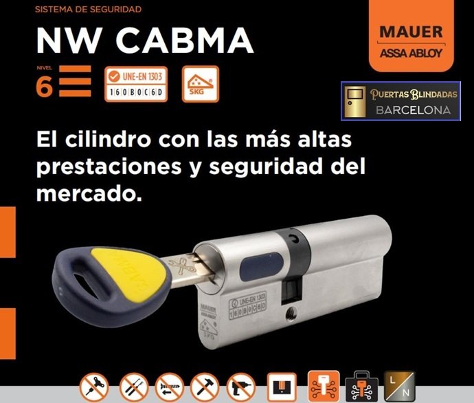 Bombillo Mauer NW CABMA Nivel 6 | Instalación en Barcelona con Puertas Blindadas Barcelona